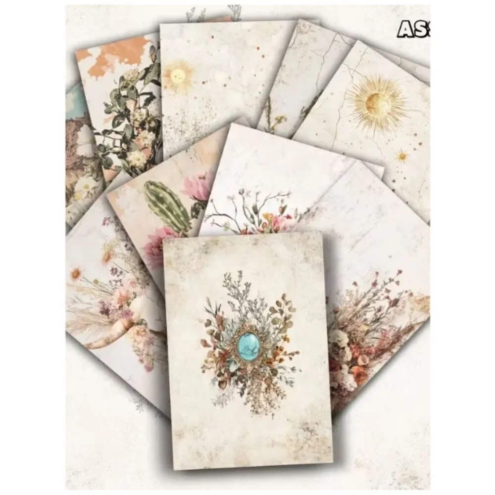 NWT Vintage Western Wildflower Junk Journal Scrapbook Ephemera Paper Set 4x6